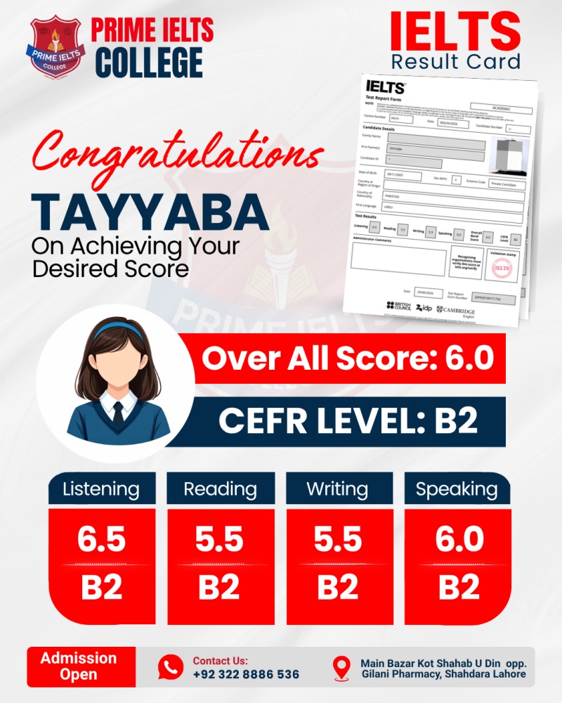 TAYYABA Result Card